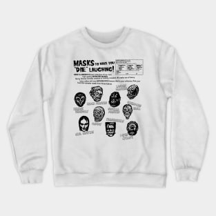 Retro 60s 70s Monster Masks Ad Crewneck Sweatshirt